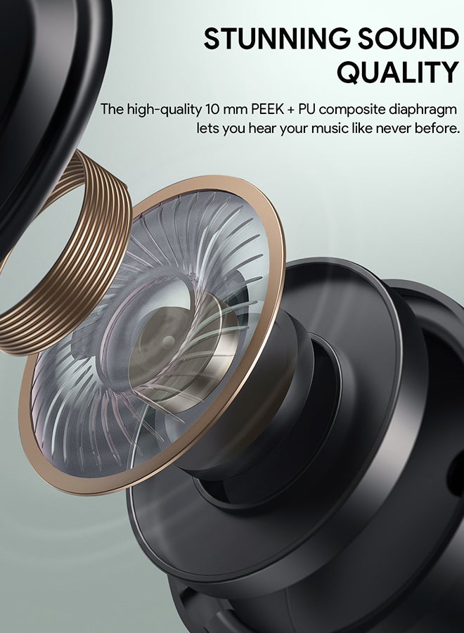 Aukey - True Wireless Earbuds، BT5.4, IPX5 Waterproof, 25 Hours battery Life, 3.6g Weight, EP-M1S Black - Image 1