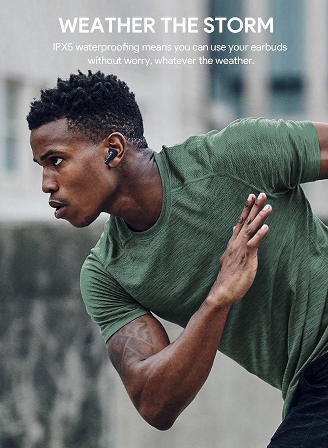 Aukey - True Wireless Earbuds، BT5.4, IPX5 Waterproof, 25 Hours battery Life, 3.6g Weight, EP-M1S Black - Image 1