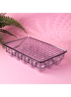 Royalford Egg Storage Container Holds 15 Eggs Transparent Polystyrene Organizer With 3 Rows And 5 Columns Suitable To Store In Most Refrigerator Black 28.5x17x7cm  - Image 3