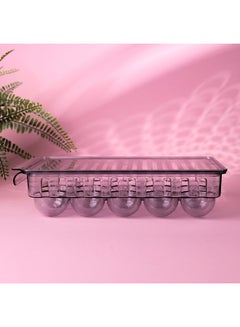 Royalford Egg Storage Container Holds 15 Eggs Transparent Polystyrene Organizer With 3 Rows And 5 Columns Suitable To Store In Most Refrigerator Black 28.5x17x7cm  - Image 2