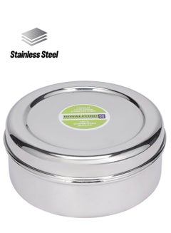 Royalford Round Stainless Steel Puri Dabba Premium-Quality 110% Food-Grade Bpa-Free Leak-Proof Airtight Container To Keep Food Fresh Compact Silver 12.7cm  - Image 1