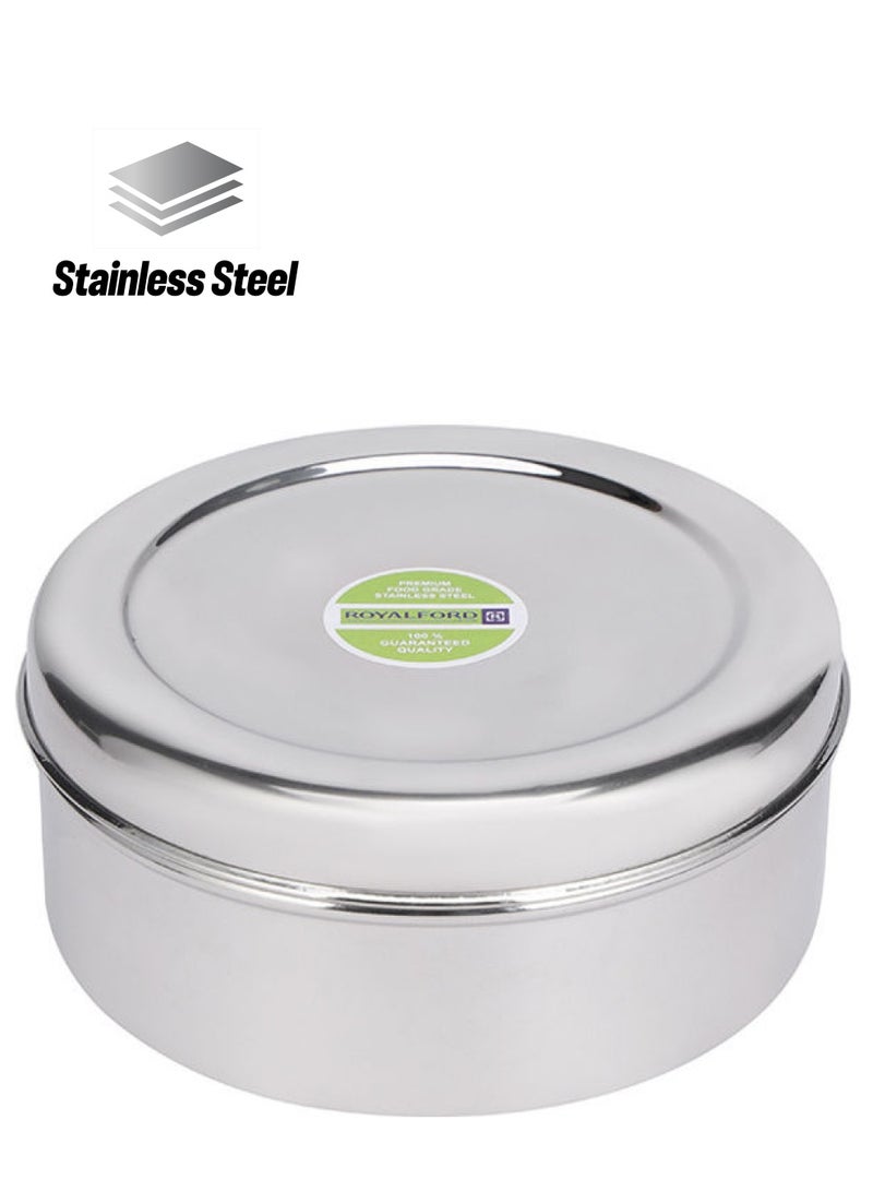 Royalford Stainless Steel Puri Dabba Premium-Quality 110% Food-Grade Bpa-Free Leak-Proof Airtight Container To Keep Food Fresh Compact Silver 14.1cm - Image 1