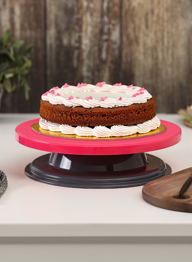 Royalford Cake Turntable Stand 360 Degree Rotates Smoothly And Durable Bpa Free 100% Food Grade Material Anti-Skid Base Multi Color Assorted Color 28.5X7.70X28.5 Cm Assorted Colors 28cm  - Image 1