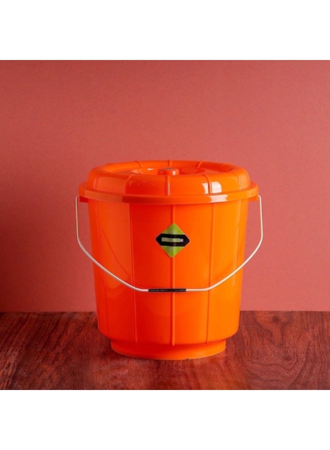 Royalford - Royalford 13L Plastic Bucket with Lid- RF11718 Multi-Purpose Utility Bucket with a Lid And Steel Handle Break-Resistant, Light-Weight, Durable Construction Perfect For Bathroom, Kitchen Assorted Colour - Image 1