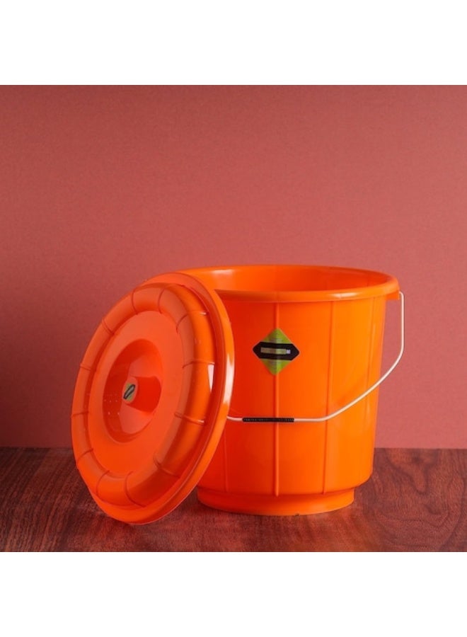 Royalford - Royalford 13L Plastic Bucket with Lid- RF11718 Multi-Purpose Utility Bucket with a Lid And Steel Handle Break-Resistant, Light-Weight, Durable Construction Perfect For Bathroom, Kitchen Assorted Colour - Image 1