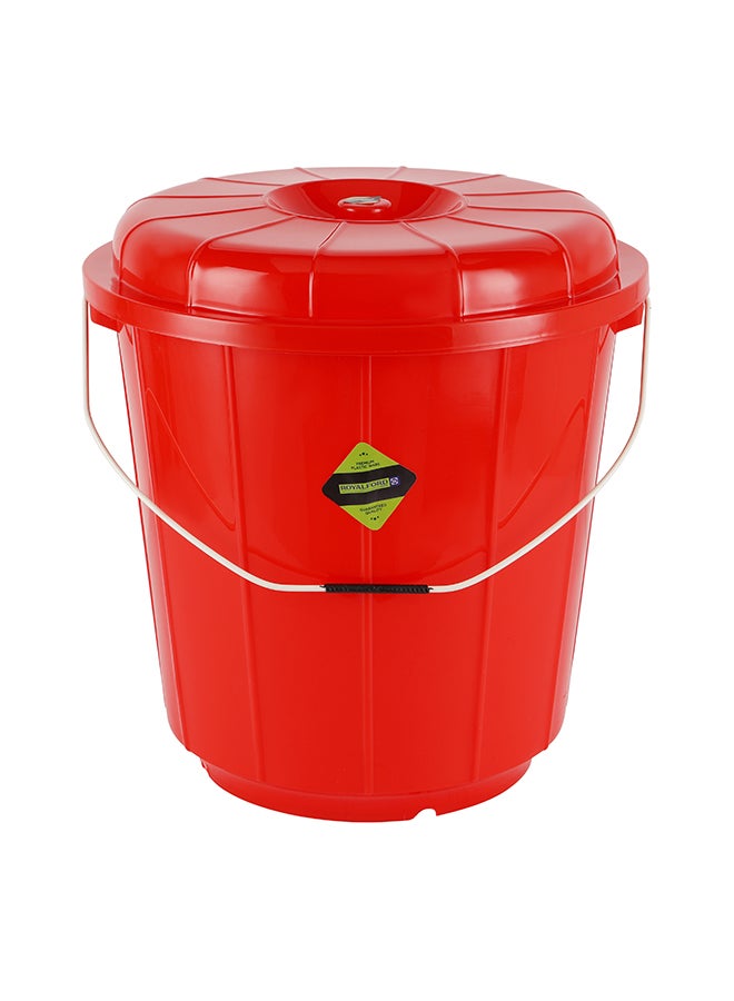 Royalford - Royalford 13L Plastic Bucket with Lid- RF11718 Multi-Purpose Utility Bucket with a Lid And Steel Handle Break-Resistant, Light-Weight, Durable Construction Perfect For Bathroom, Kitchen Assorted Colour - Image 1