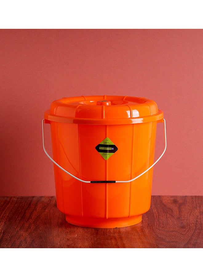 Royalford - Royalford 13L Plastic Bucket with Lid- RF11718 Multi-Purpose Utility Bucket with a Lid And Steel Handle Break-Resistant, Light-Weight, Durable Construction Perfect For Bathroom, Kitchen Assorted Colour - Image 1