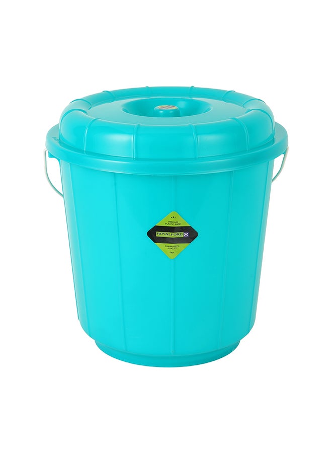 Royalford - Royalford 13L Plastic Bucket with Lid- RF11718 Multi-Purpose Utility Bucket with a Lid And Steel Handle Break-Resistant, Light-Weight, Durable Construction Perfect For Bathroom, Kitchen Assorted Colour - Image 1