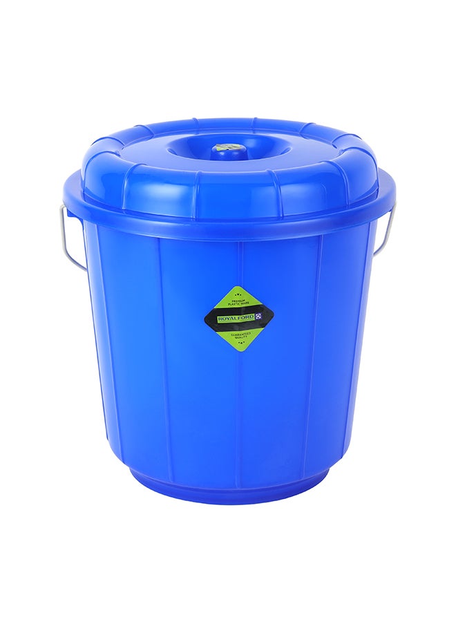 Royalford - Royalford 13L Plastic Bucket with Lid- RF11718 Multi-Purpose Utility Bucket with a Lid And Steel Handle Break-Resistant, Light-Weight, Durable Construction Perfect For Bathroom, Kitchen Assorted Colour - Image 1