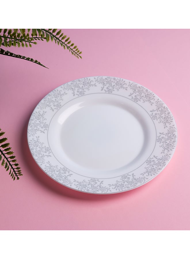 Royalford Royalford Velvett Collection 200mm Area Grey Quarter Plate- RF11747 Premium-Quality Opalware, Light-Weight and Food-Grade Plate with Elegant Floral Design White - Image 2