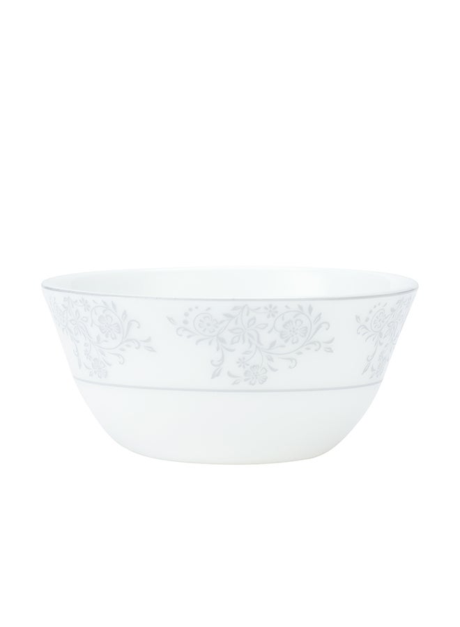 Royalford Royalford Velvett Collection 5" Area Grey Soup Bowl- RF11750 Premium-Quality Opalware, Light-Weight and Food-Grade Bowl with Elegant Floral Design White 5inch  - Image 2