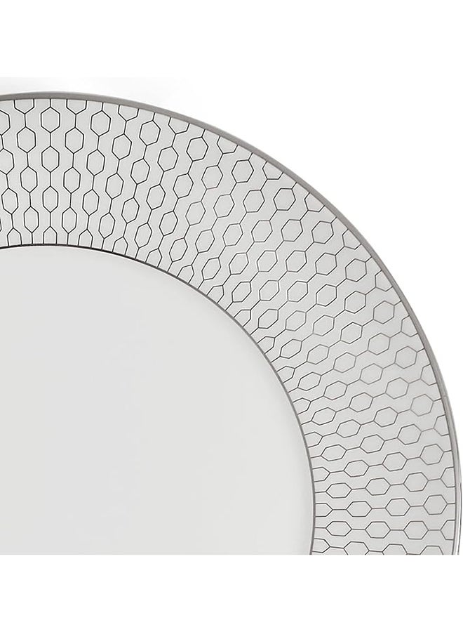 Royalford Royalford Velvett Collection 275mm Stella White Full Plate- RF11752 Premium-Quality Opalware, Light-Weight and Food-Grade Plate with Elegant Hexagonal White - Image 2