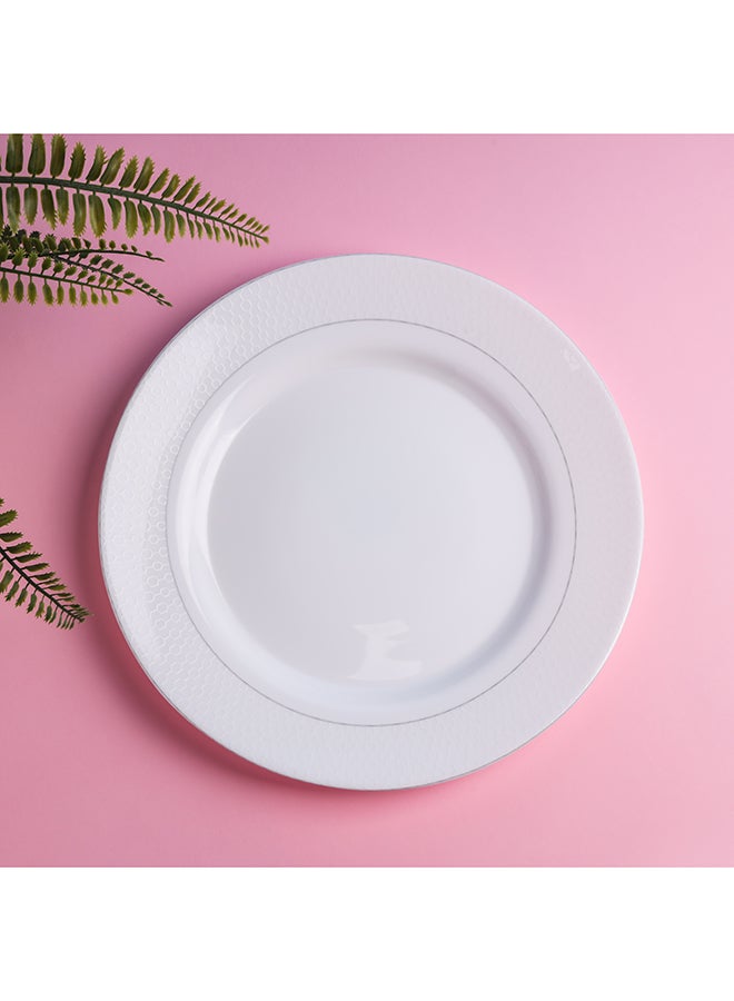 Royalford Royalford Velvett Collection 275mm Stella White Full Plate- RF11752 Premium-Quality Opalware, Light-Weight and Food-Grade Plate with Elegant Hexagonal White - Image 3