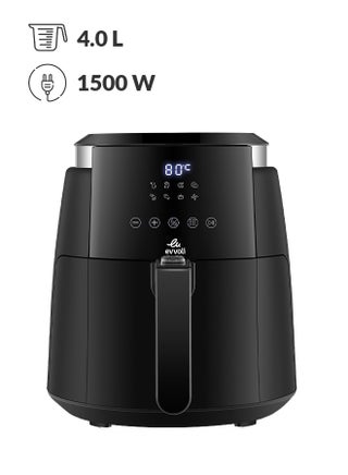 Air Fryer With Digital Control Panel Display, 8 Preset Programs Built-In Preheat Function 4 L 1500 W EVKA-AF4008D Black - pnsku/N53394605A/45/_/1699522910/f510330f-2cf9-4fbc-a6d7-1f234c480a35