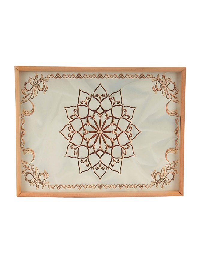 Royalford Royalford 42X30 CM Rectangular Wooden Tray- RF11270| Elegant and Sleek Design with Durable and Long-Lasting Construction| Ideal for Serving Drink and as a Dcor Piece| Multi-Color Assorted Design 42x32cm  - Image 1
