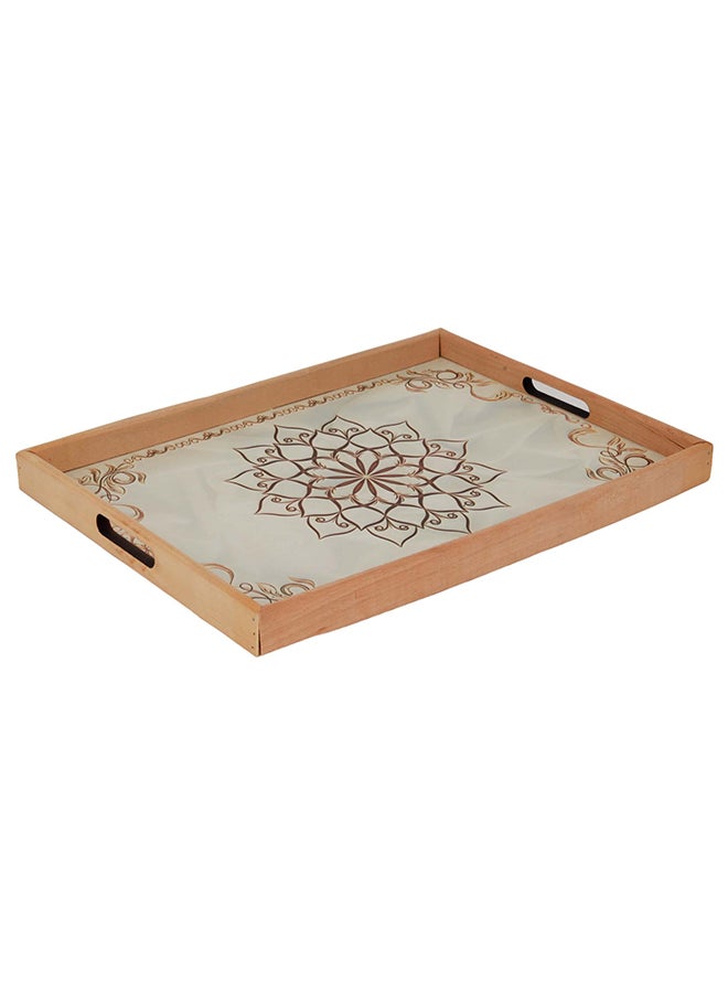 Royalford Royalford 42X30 CM Rectangular Wooden Tray- RF11270| Elegant and Sleek Design with Durable and Long-Lasting Construction| Ideal for Serving Drink and as a Dcor Piece| Multi-Color Assorted Design 42x32cm  - Image 2