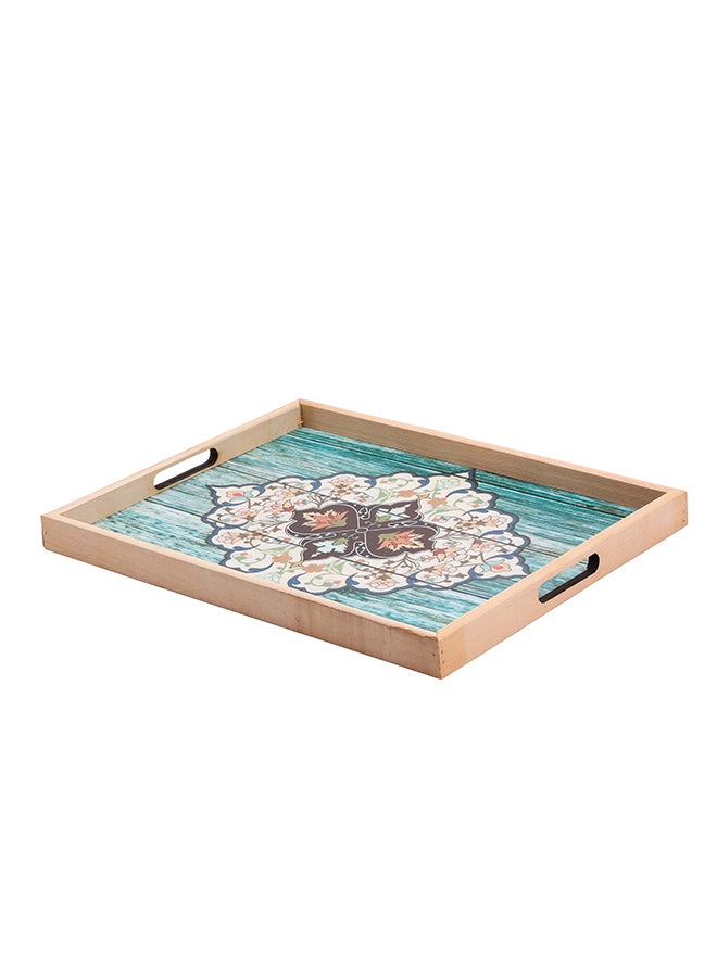 Royalford Royalford 42X30 CM Rectangular Wooden Tray- RF11270| Elegant and Sleek Design with Durable and Long-Lasting Construction| Ideal for Serving Drink and as a Dcor Piece| Multi-Color Assorted Design 42x32cm  - Image 3