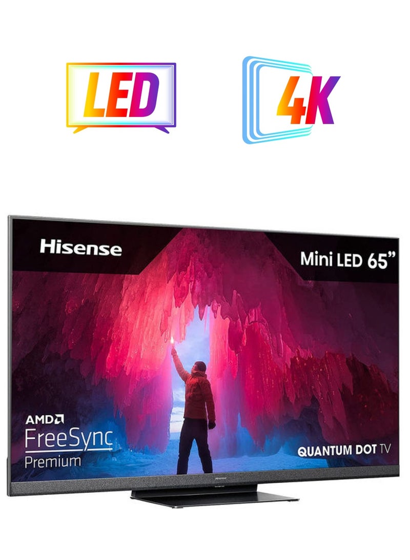 Hisense 65 inches 4K-Smart LED TV-Vidaa OS- with build-in receiver- Gaming mode120 Hz Refresh rates 65U8HQ Silver  - Image 1