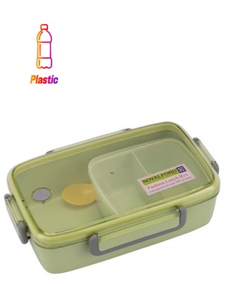 Food container 950 ml with cutlery - plastic - RF11125 | Rectangular box with transparent lid and compartments | Plastic tiffin for children and adults for schools and offices | Strong and leak-proof متعدد الألوان 950ملليلتر - pnsku/N53394828A/45/_/1744057005/62a60f3e-582e-424c-a59c-58242f599586