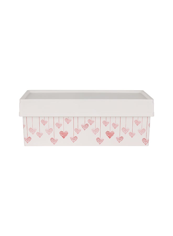 Royalford 2L Space Saving Storage Box- RF11276 Multi-Purpose Plastic Storage Container for Storage Essentials Perfect for Biscuits, Snacks WHITE