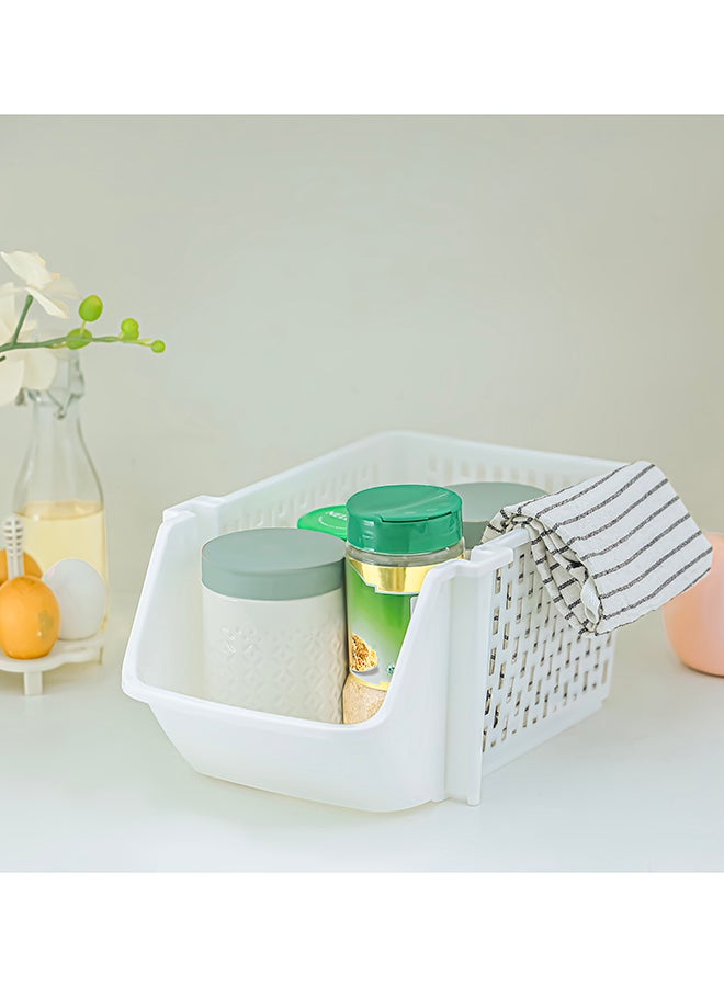Royalford Royalford Cabinet Organizer- RF11296 PP Plastic Multi-Purpose Rectangular Organizer Break-Resistant, Light-Weight WHITE  - Image 5