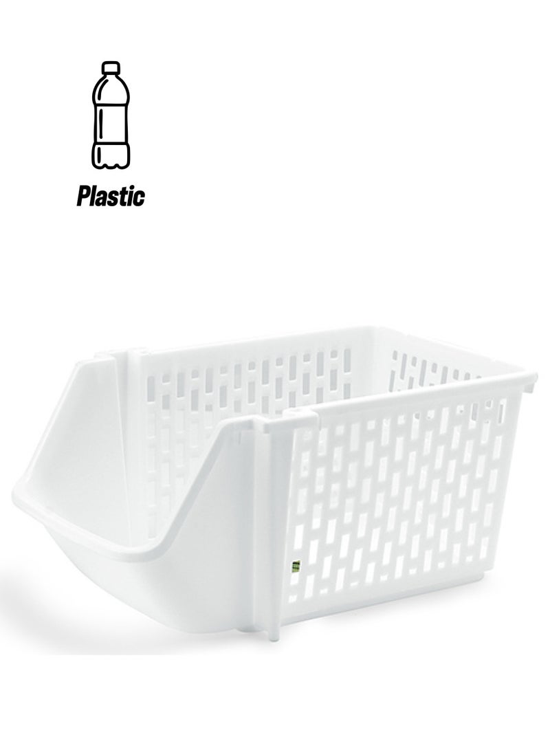 Royalford Royalford Cabinet Organizer- RF11296 PP Plastic Multi-Purpose Rectangular Organizer Break-Resistant, Light-Weight WHITE  - Image 1