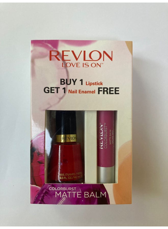 Revlon Pack ColorBrust Matte Balm Showy and Nail Enamel Restage Revlon Red Multicolour  - Image 4