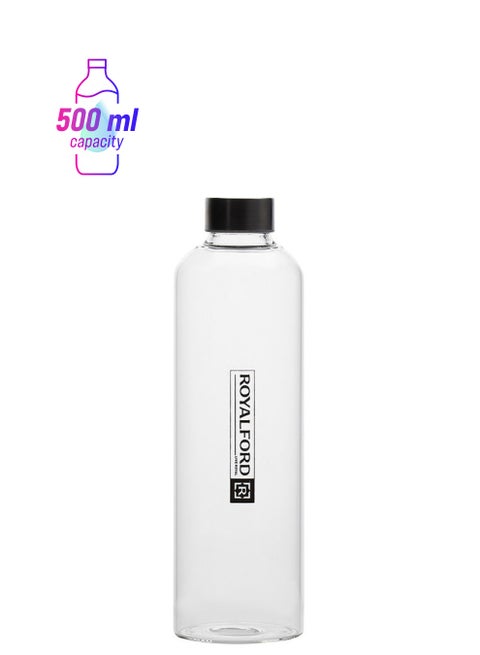 Borosilicate Glass Bottle RF10432 Clear/Black 500ml