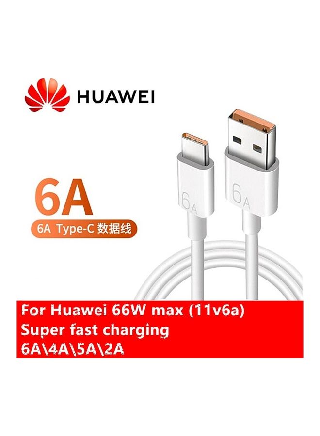 هواوي شاحن حائط بحد أقصى 66 وات وكابل USB-C آمن معتمد من TUV باللون الأبيض لون أبيض - Image 3