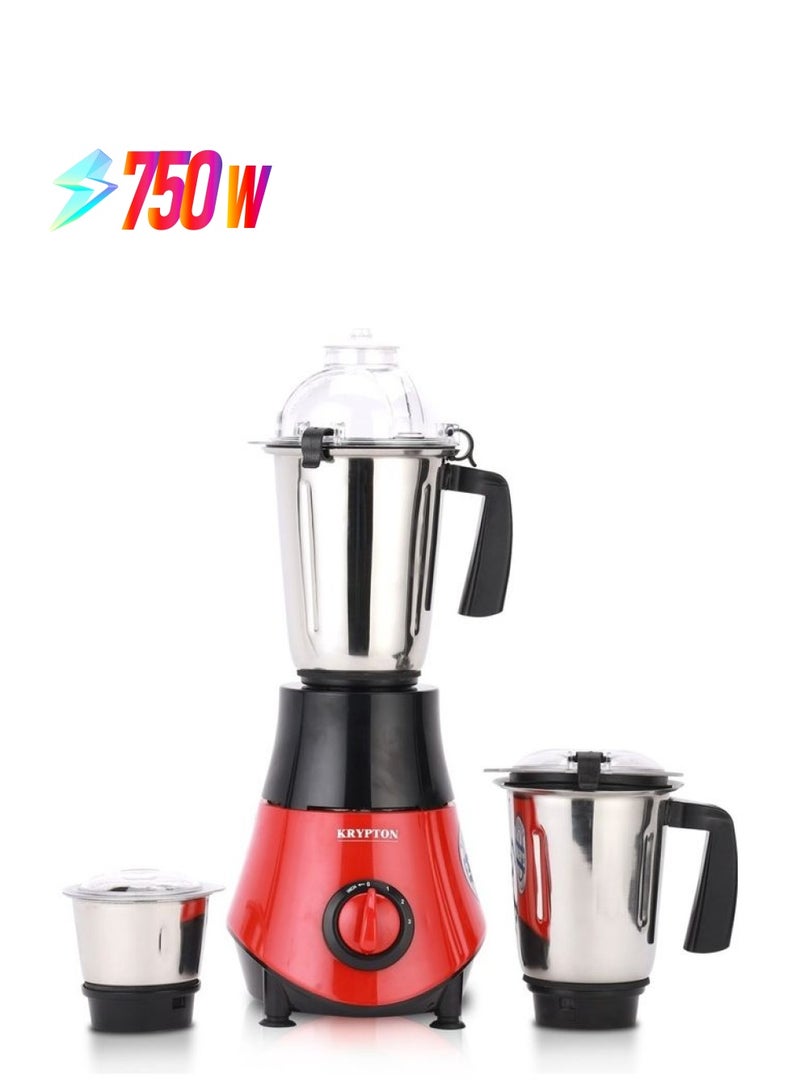 KRYPTON - 3-IN-1 Mixer Grinder 750 W KNB6206 Red & Black - Image 1