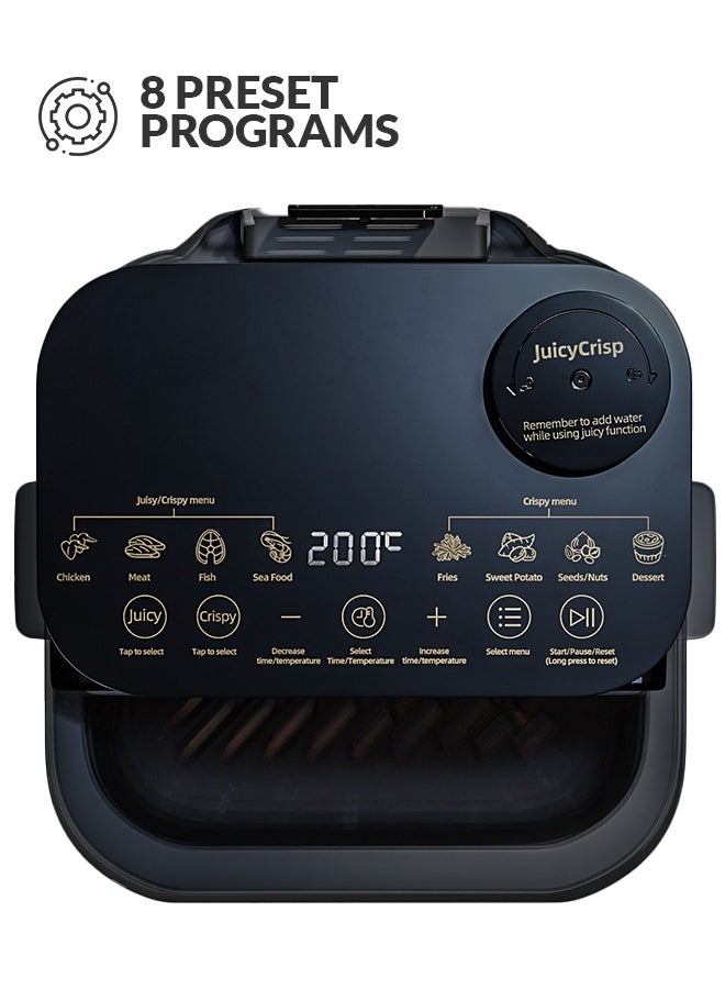 evvoli - Air Fryer With Juicy And Crispy Options, Digital Control Panel Display, 8 Preset Programs 8 L 1650 W EVKA-AF8008D Black - Image 1