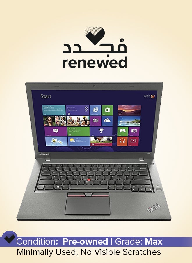 Lenovo Renewed - ThinkPad T450 Laptop With 14-Inch Display, Intel Core i5 Processor/5th Gen/8GB RAM/256GB SSD/Intel HD Graphics 5500 English/Arabic Black - Image 1