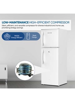 NIKAI 4.7 Cubic Feet 132 Liter Defrost Double Door Refrigerator, Big Vegetable Crisper NRF170N23W White  - Image 5