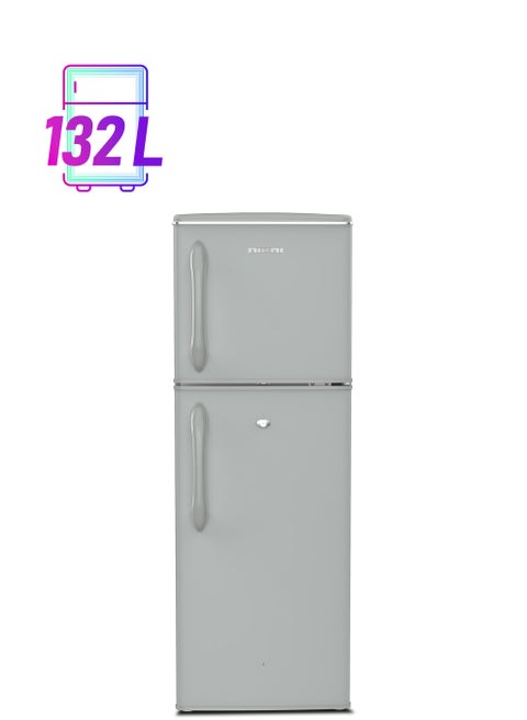 4.7 Cubic Feet (132L) Double Door Refrigerator | Adjustable Thermostat | Eco-Friendly R600A Refrigerant | Silent & Energy-Efficient Compressor | Defrost Function NRF170N23S Silver