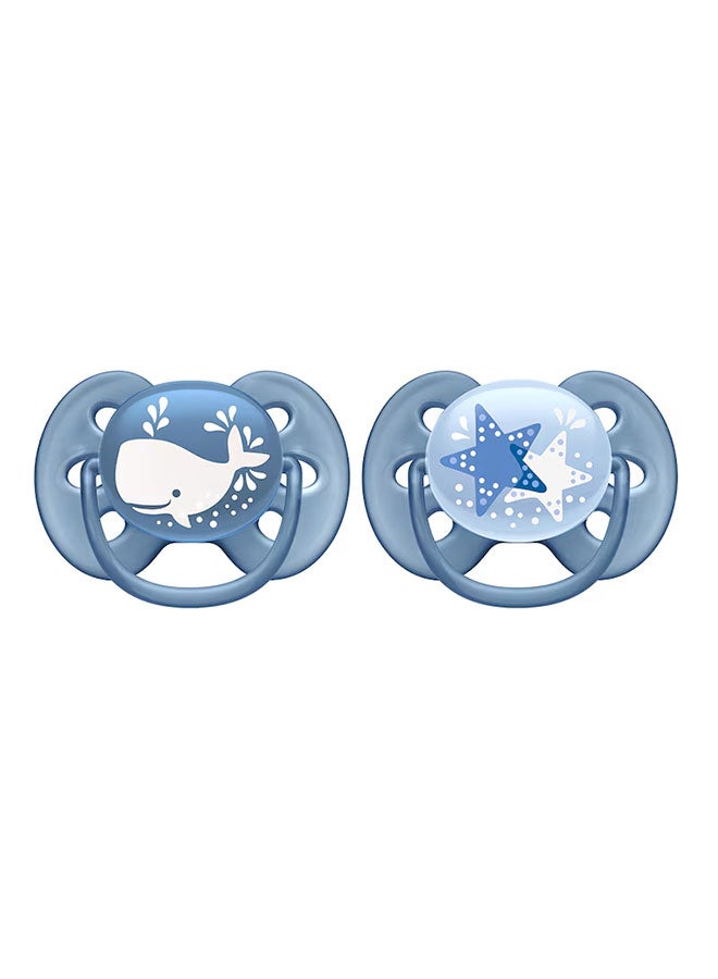 Pack Of 2 Ultra Soft Dummy, Bpa Free Pacifier For Babies From 6 To 18 Months , Whale, Star (Model Scf223, 03) - pnsku/N53397649A/45/_/1718628348/86e09f41-aee2-497a-97c6-5005f2932d30