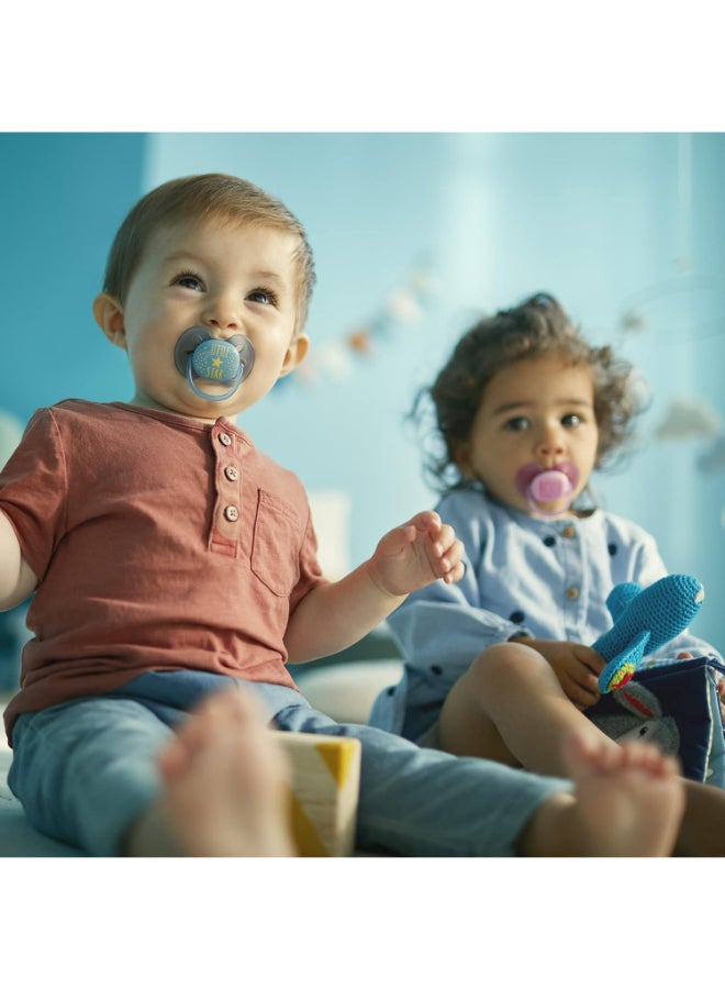 PHILIPS AVENT - Pack Of 2 Ultra Soft Dummy, Bpa Free Pacifier For Babies From 6 To 18 Months , Whale, Star (Model Scf223, 03) - Image 1