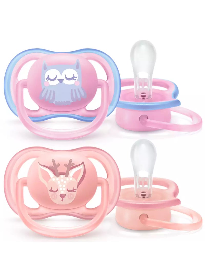 PHILIPS AVENT - 2 Piece Avent Ultra Air Free - Flow Pacifier/Soother, 0 To 6 Months, Mixed, Deco, Scf085/05 - Image 1