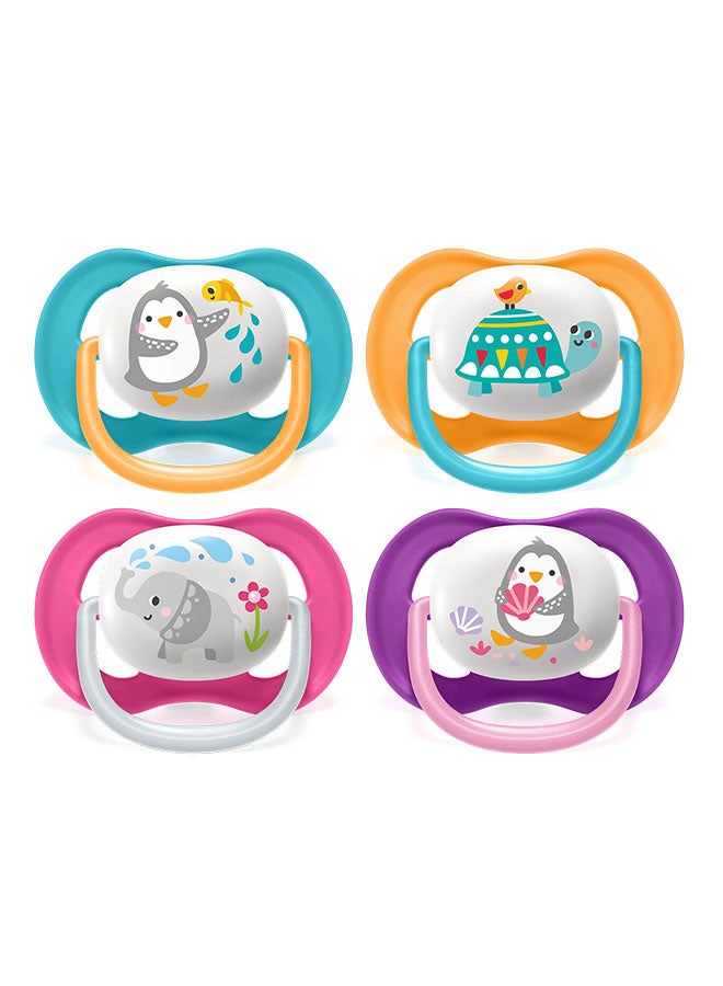PHILIPS AVENT Ultra Air Free Flow Soother Silicone 6-18M Animal Mixed, 2 Pieces  - Image 1
