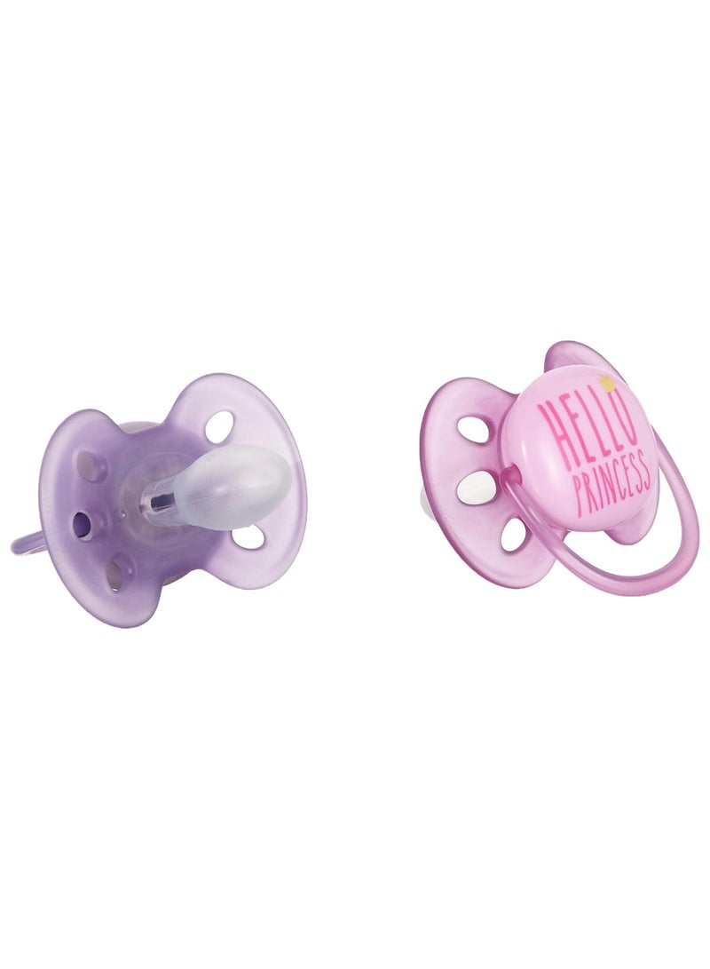 PHILIPS AVENT - Pack Of 2 Ultra Soft Pacifier Bpa - Free Dummy For Babies From 6 - 18 Months (Model Scf223, 02) Hello Princess - Image 1