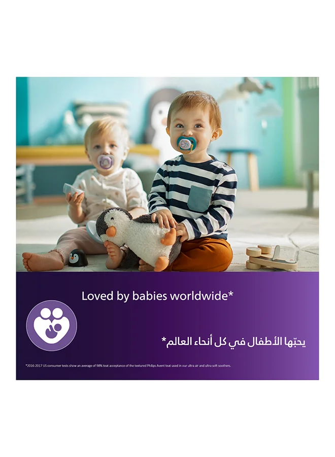 Philips Avent Soother Ultra Air| 0-6M| Animal Design| 2 Pieces | No.1 Brand Recommended By Moms Worldwide