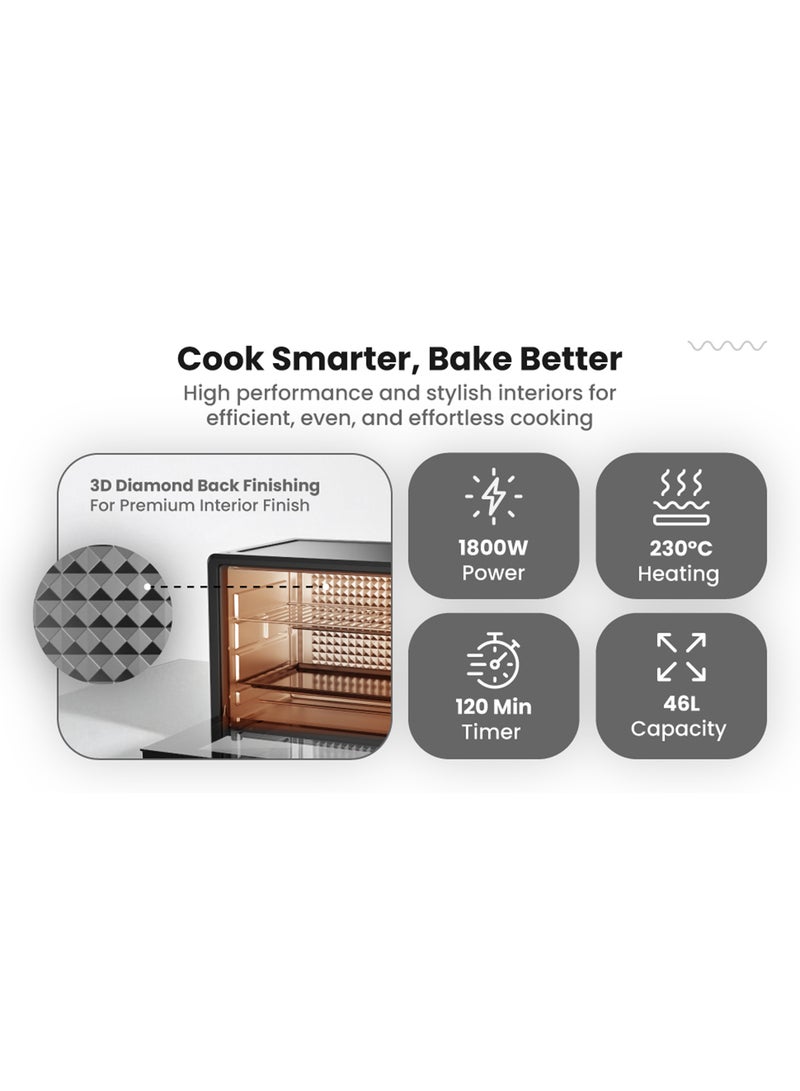 نيكاي فرن كهربائي 46 L 1500 W NT655N2/ NT655RX2 أسود - Image 3