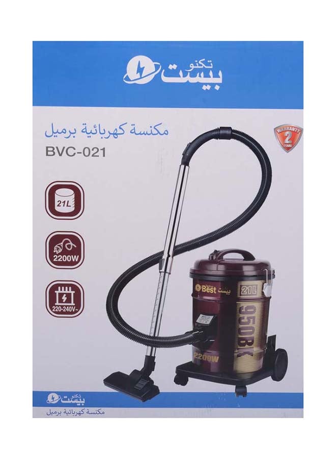 تكنو بيست - مكنسة كهربائية برميل 21 لتر 2200 واط - BVC-021 21 L 2200 W BVC-021 - Image 1