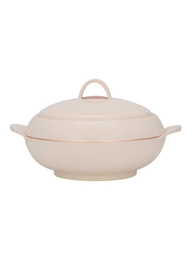Royalford Omega Gold Double Wall Insulated Casserole, Firm Twist Lock | RF11153 | Strong Handles | 3500ml Double Wall Insulated Serving Pot, Chapati Storage Box, Roti Serving Pot, Chapati Dabba Beige 27.8x27.8x19.6cmcm - Image 1
