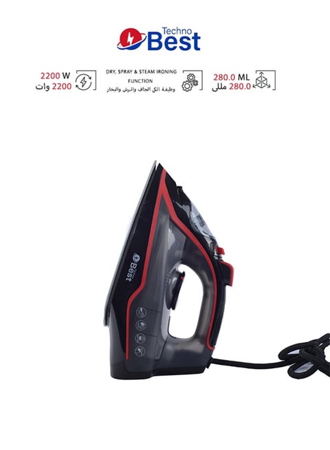 Steam Iron 280 ml 2200 W BSI-003 Black/Red