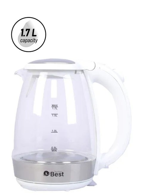 Glass Kettel 1.7 L 1850 W BGK-002 White