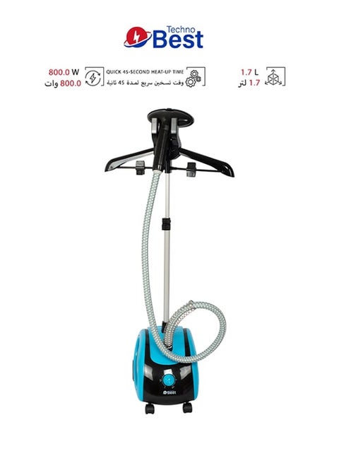 Vertical Garment Steamer 1.7 L 800 W BGS-002 Blue/Black
