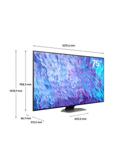 Samsung 75 Inch QLED 4K Smart TV 2023 75Q80C Carbon Silver  - Image 2