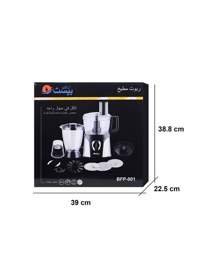 3-In-1 Food Processor 1.75 L 600 W BFP-001 Black