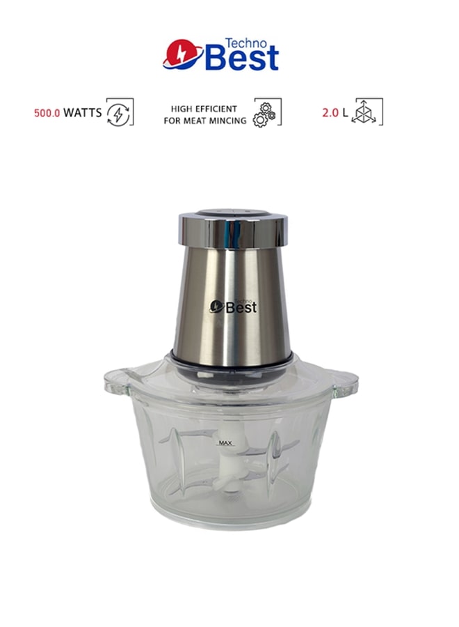 Techno Best Chopper 2 L 500 W BGC-001 Stainless Steel  - Image 1