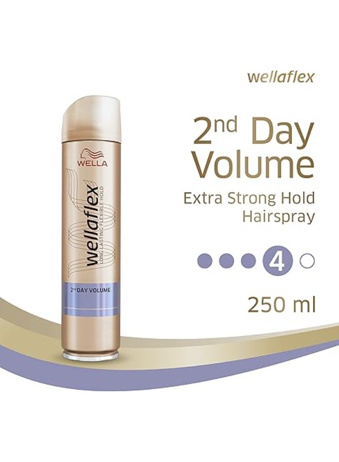 WELLA 2nd Day Volume Strong Hold Hairspary 250ml  - Image 2